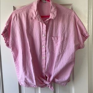 Madewell tie waist courier shirt